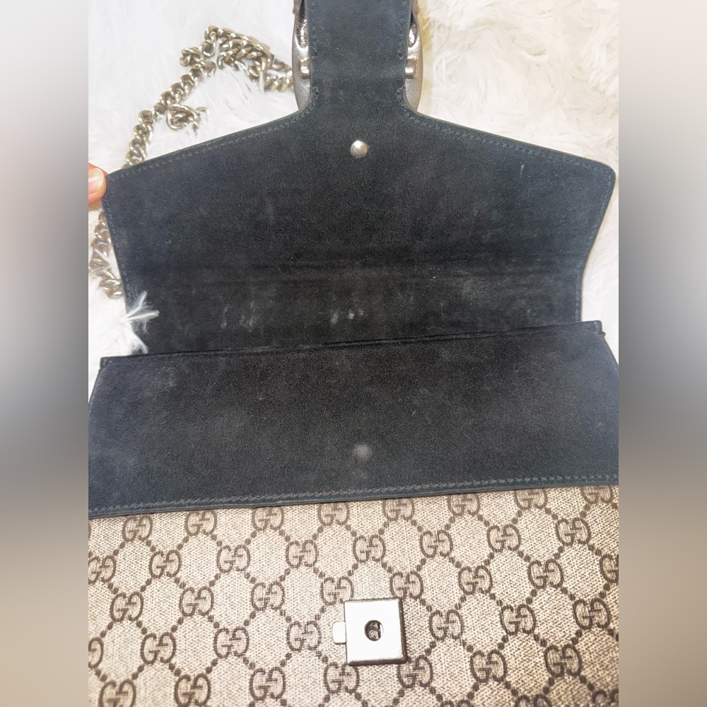 AUTHENTIC GUCCI Supreme dionysus medium black suede shoulder bag - Picture 6 of 9